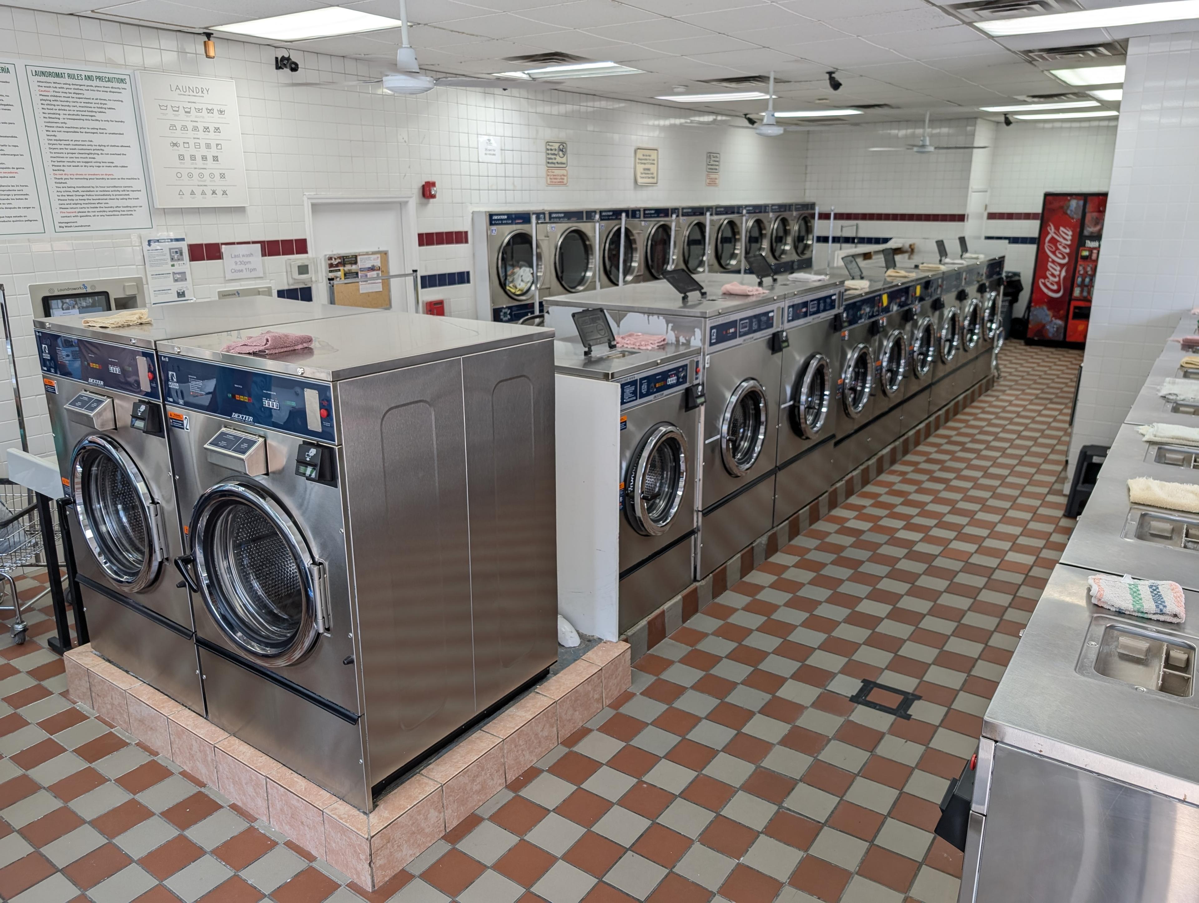 Front overview of the laundromat interior